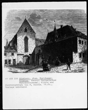 Nürnberg, ehem. Karthäuserkloster, Kirche und Klostergebäude von Westen