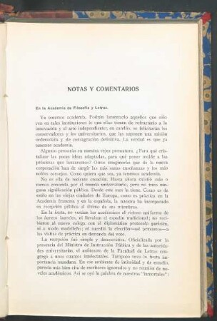 En la Academia de Filosofía y Letras