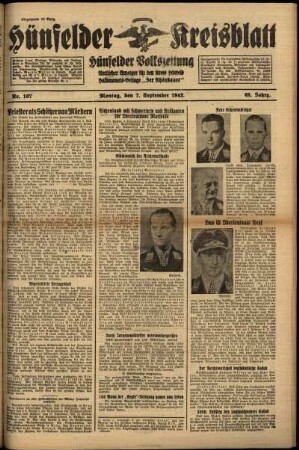 Ausgabe vom Montag, den 07. September 1942.
