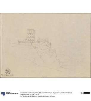 Entwurf zu einer Ansicht von Segovia in Spanien / Alcazar de Segovia