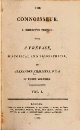 The connoisseur : in three volumes, 1