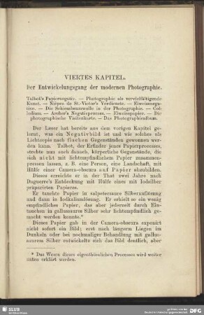 Viertes Kapitel. Der Entwicklungsgang der modernen Photographie.