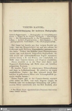 Viertes Kapitel. Der Entwicklungsgang der modernen Photographie.