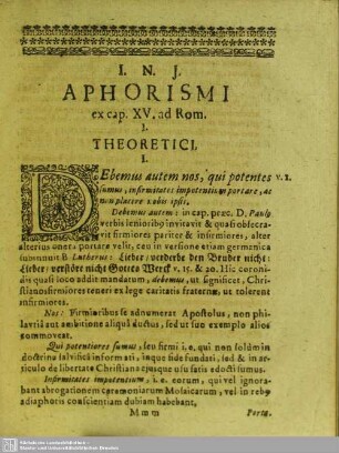 Aphorismi ex cap. XV. ad Rom.