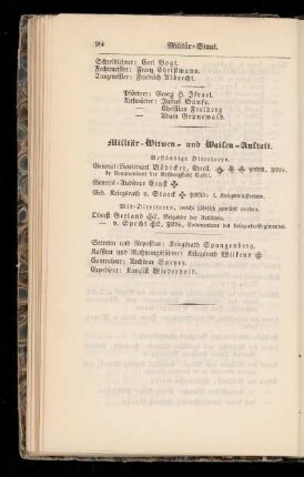 Militär=Witwen= und Waisen=Anstalt.