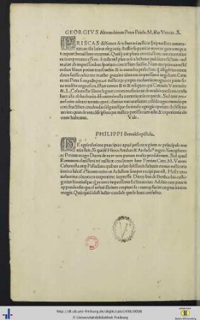 Georgius Alexandrinus Petro Priolo M. filio Veneto S.
