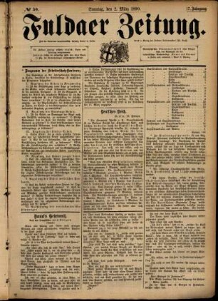 Ausgabe vom Sonntag, den 02. März 1890.