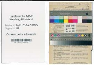 Entnazifizierung Johann Heinrich Cohnen , geb. 20.02.1899 (Baecker)