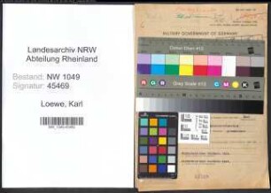 Entnazifizierung Karl Loewe , geb. 14.02.1888 (Schiedsmann)