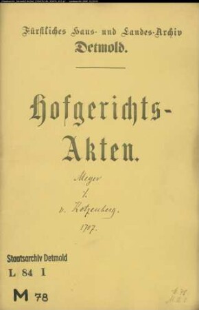 Meyer, Camerarius' Jakobs Erben gegen Präsident von Kotzenberg - Schuldforderung