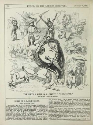 The British lion in a pretty "Pickelhaube."
