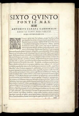 Sixto qvinto Pontif. Max.