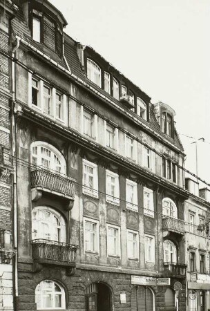 Dresden-Neustadt, Görlitzer Straße 25. Wohnhaus mit Laden (um 1905). Straßenansicht