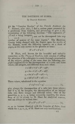 The doctrine of cubes.