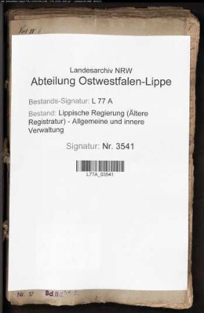 Lippische Städte ./. lippische Ritterschaft über die Kontribution (Abschriften), Bd. 2