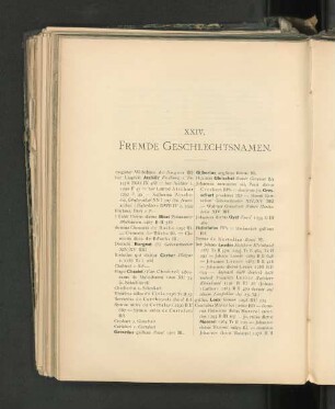 XXIV. Fremde Geschlechtsnamen.