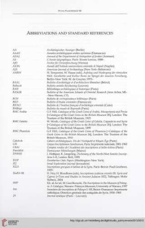 Abbreviations and standard references