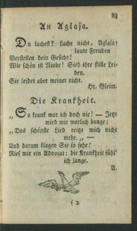 Die Krankheit.