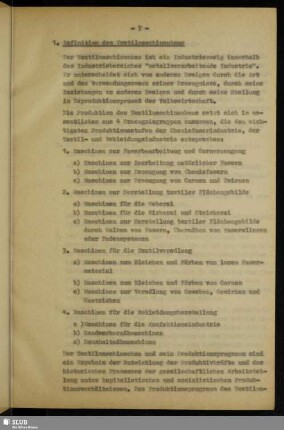 1. Definition des Textilmaschinenbaus