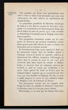 e) Rapatriement des grands blessés