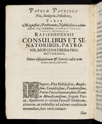 1v-2v, Patriae Patribus Piis, Benignis, Felicitus