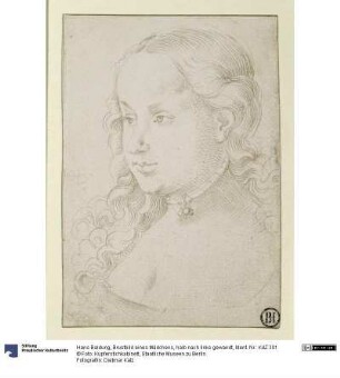 Brustbild eines Mädchens, halb nach links gewandt