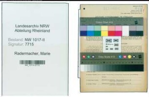 Entnazifizierung Marie Radermacher , geb. 19.09.1903 ()