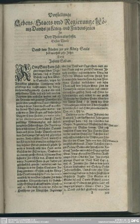 Vorstellunge Lebens, Staets und Regierunge König Davids zu Krieg- und Friedenszeiten