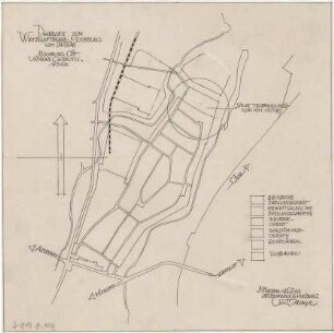 Gsaenger, Gustav; Moosburg - Unteres Gereuth (Bayern); Siedlung Fa. Steinbock - Deckblatt zum Wirtschaftsplan Moosburg vom 24.7.1948 (Lageplan)