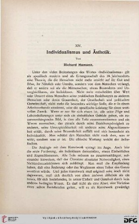 Individualismus und Ästhetik