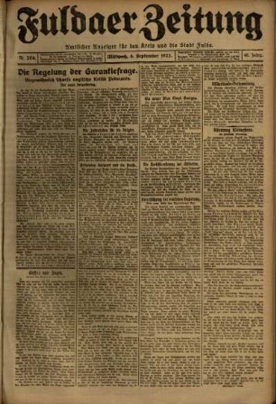 Ausgabe vom Mittwoch, den 06. September 1922.