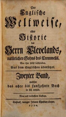 Der englische Weltweise, 2
