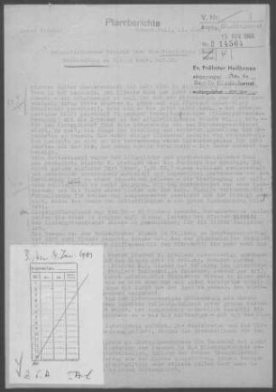 Stöckenburg: Visitationsbericht mit Pfarrbericht 1960