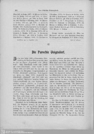 Die Parochie Voigtsdorf