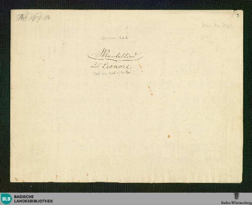 Leonore. Excerpts. Arr - Don Mus.Ms. 2463 : V, pf