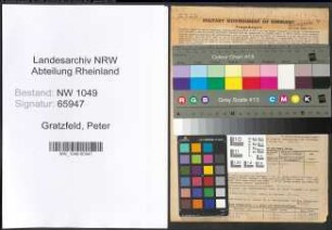 Entnazifizierung Peter Gratzfeld , geb. 16.06.1897 (Schneider)