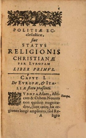Politiae Ecclesiasticae ... libri quatuor