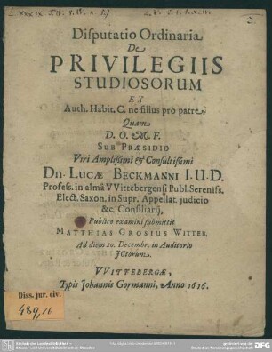 De privilegiis studiosorum