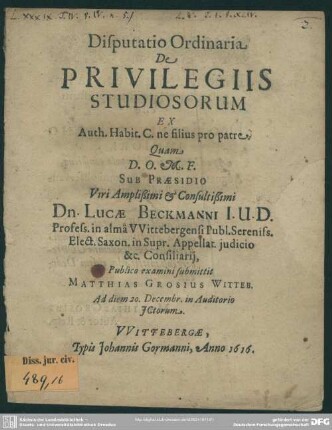 De privilegiis studiosorum