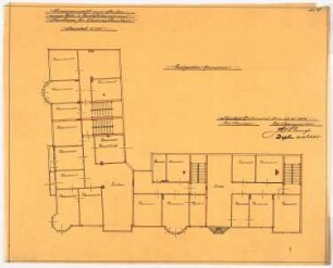 Wohn- und Geschäftshaus Cleves, Herne: Dachgeschossgrundriss 1:100