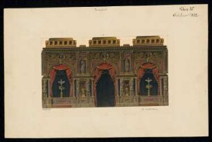 Tanzsaal mit Decke Monatskonkurrenz Februar 1872: Aufriss Wand
