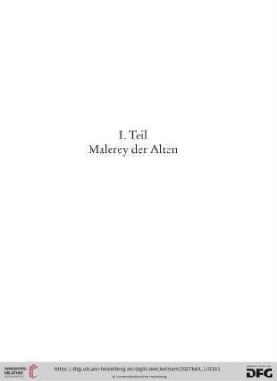 Malerey der Alten