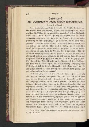 Zinzendorf als Bahubrecher evangelischer Heidenmission