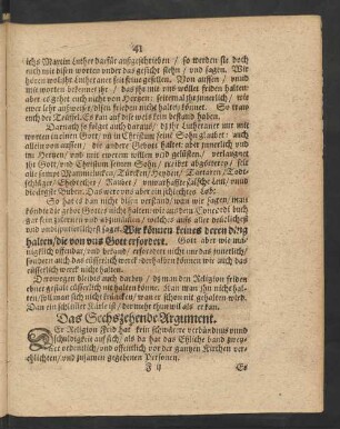 Das Sechszehende Argument.