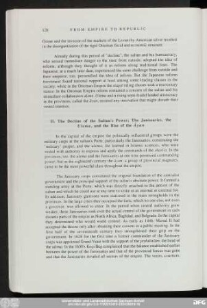 II. The Decline of the Sultan's Power; The Janissaries, the Ulema, and the Rise of the Âyan