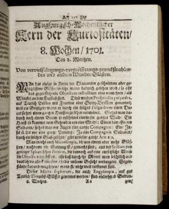 8. Wochen / 1701.