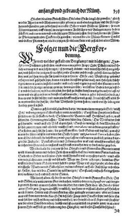 [Der erste Theil dieser Bergkordnung sagt]