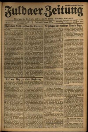 Ausgabe vom Freitag, den 08. Januar 1926.
