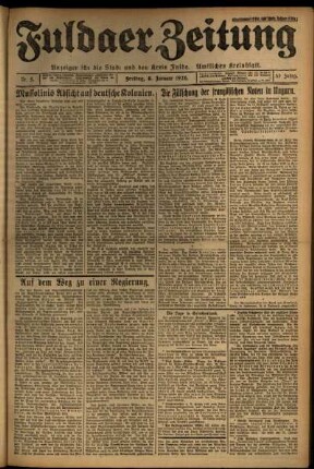 Ausgabe vom Freitag, den 08. Januar 1926.