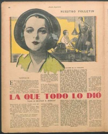 La que todo lo dió : Nuestro folletín